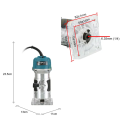 Fresadora eléctrica de madeira 800 W 1/4 polegada 30000 rpm Profundidade ajustável 220 V Fresadora manual de madeira DIY 3