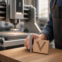 Fresas V CNC 90° x 0,1 mm Paquete de 10 unidades Fresas de grabado de carburo cementado Vástago de 3,175 mm Longitud de 29 mm Plata Ranuras y biselado 4