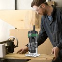 Fresatrice elettrica superiore 800W 6 velocità 33000 giri/min con ruote guida e set di 15 frese in scatola di legno per lavorare il legno 3