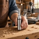 Freza 7 x 20 mm do rowków i wycięć Trójzębna TCT Trzonek 1/2 cala 12,7 mm Węglik Prosta Freza CNC Srebrna Drewno i płyty wiórowe 5