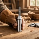 Freza cu tija 5 x 22 mm Freza dreaptă cu caneluri TCT Tija 12,7 mm 1/2 inch Lameli din carburi de tungsten Argintie-albă Lemn și placaj 4