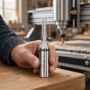 Freza de tâmplărie 6 x 24 mm Dreaptă cu trei tăișuri TCT Cuțit 12,7 mm 1/2 inch Tăișuri din metal dur Freză de sus și CNC Argintie Lemn și plăci 4
