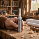 Freza scurtă pentru caneluri 6 x 20 mm Cuțit 12,7 mm 1/2 inch Trei tăișuri TCT din carbură Freza CNC Dreaptă Argintie Lemn și plăci de lemn aglomerat 5