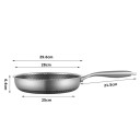 Frigideira de aço inoxidável 30 cm com altura de 6,2 cm e cabo ergonómico longo 2