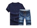 Fritidsset för män - T-shirt och mörkblå shorts J2236 11