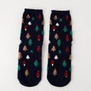 Fröhliche Weihnachtsstrümpfe aus Baumwolle mit buntem Wintermotiv Bequeme Socken für festliche Tage Universelle Größe Verpackung enthält ein Paar 13
