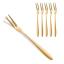 Fruit Forks 13.1 cm Stainless Steel Gold or Silver Small Fork for Fruit Cake Desserts Multifunctional Kitchen Accessories 6 pcs 3