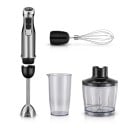 Frullatore ad immersione BioloMix 4 in 1 1200 W 6 velocità e turbo con tritatutto da 500 ml e recipiente da 600 ml Coltelli in acciaio inox Nero 1