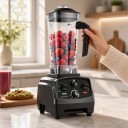Frullatore da tavolo BioloMix 2200 W 3 HP con timer e regolazione della velocità Contenitore 2 l senza BPA Nero Per smoothie e tritatura del ghiaccio 2