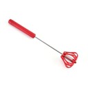 Frusta rotante con meccanismo a pompa Frusta manuale per uova e condimenti Controllo con una mano Manico in plastica e asta in metallo 26 cm 2