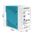 Fuente conmutada para riel DIN 100W AC 100-240V DC 24V 4A Fuente de alimentación 50/60Hz Adaptador de alimentación compacto para armario 10x9x5,4cm 2