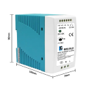 Fuente conmutada para riel DIN 100W AC 100–240V DC 48V 2A 50/60Hz Fuente de alimentación de dimensiones compactas 10 x 9 x 5,4 cm para cuadros eléctricos 2