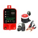 Fuente de energía para cercas eléctricas con alarma y pantalla LCD, alcance de 10 km, salida de 10 kV, fuente roja para pasturas con ganado 3