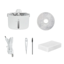 Fuente para gatos de 2 l de acero inoxidable, bebedero automático, filtro de 6 etapas, 4 chorros de agua, funcionamiento silencioso, agua potable limpia, enchufe UE. 6