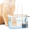 Fuente para gatos ultra silenciosa con filtro de agua potable, contenedor transparente USB de 5 V, dispensador de agua con recirculación automática y filtración. 4