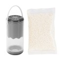 Fugtabsorber til skab 6 x 13,3 cm Grå affugter med gardin Udskiftelig refill med aromatiske tabletter Mod skimmelsvamp og lugt 1