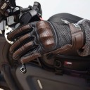 Full-Finger Leather Motorcycle Gloves with Perforation and Knuckle Protection, Reinforced Palm and Velcro Fastening at the Wrist 4