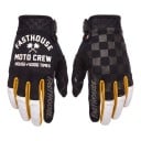 Full-Finger Sports Gloves for Motocross and Motorbike with Print on One and Check Pattern on the Other Glove for Off-Road Riding 2