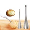 Füllspitzen für Donuts und Röhren 2 Stück Edelstahl Spritzbeutel mit schmaler Spitze zum Füllen von Backwaren mit Creme Kleine 7,7 cm und große 9 cm 4