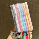 Funda 2 en 1 para teléfono Samsung Galaxy S24 con correa para la muñeca Funda de silicona con efecto gel Funda para móvil con cuerda para la mano 13