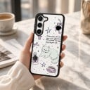 Funda adorable para Samsung Galaxy S25 con diseño de animales Carcasa trasera de acrílico transparente para móvil Protección de la cámara 11