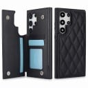 Funda con billetera para Samsung Galaxy S25 FE Tapa trasera con compartimentos para tarjetas Ventana para identificación Diseño acolchado 4