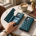 Funda con billetera para Samsung Galaxy S25 FE Tapa trasera con compartimentos para tarjetas Ventana para identificación Diseño acolchado 10