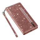 Funda con brillo tipo libro para Samsung Galaxy A35 Resistente Bolsa con cremallera Bolsillos para tarjetas Correa para la muñeca Función 9