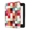 Funda de color flip de 6 pulgadas para Kindle de 10. generación 2019 con patrón geométrico de cuadrados y triángulos coloridos y con correa y lámina 1