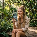 Funda de dos capas para iPhone 17 Air Patrón de rayas onduladas Verde petróleo y crema Resistente a caídas y arañazos Para el día a día 4