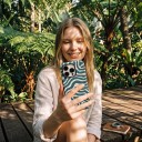 Funda de dos capas para iPhone 17 Patrón de rayas onduladas Verde petróleo y crema Resistente a caídas y arañazos Para el día a día 6