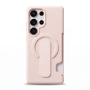 Funda de plástico para Samsung Galaxy S24+ con soporte para tarjeta Correa deslizante como soporte para el dedo Soporte para carga magnética 4