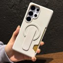 Funda de plástico para Samsung Galaxy S24 con soporte para tarjeta Soporte deslizante de silicona para el dedo Compatible con carga magnética 3