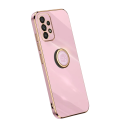 Funda de silicona con bordes dorados y soporte para Samsung Galaxy A04 8