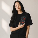 Funda de silicona con correa para la muñeca Samsung Galaxy A26 5G Resistente Rojo y cerezas leopardo con lazos Negros Protección de cámara Funda 2