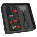Funda de silicona con correa para la muñeca Samsung Galaxy A56 Resistente Rojo y cerezas leopardo con lazos Negros Protección de cámara Funda 3