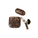 Funda de silicona elegante y moderna para AirPods 4 con diseño de leopardo y llavero en forma de corazón Protección de auriculares a la moda 5