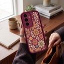 Funda de silicona flexible para Samsung Galaxy A15 con diseño de flores de colores Marco elevado alrededor de la cámara Bordes elevados Recortes para el altavoz 7