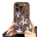 Funda de silicona para Samsung Galaxy A35 5G con motivo de estrellas Resistente Bordes elevados alrededor de la pantalla Estrellitas de diferentes tamaños Protección de la cámara 3