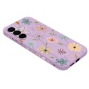 Funda de silicona para Samsung Galaxy S24 Ultra con diseño de flores dibujadas Protección de la cámara Funda para móvil Flores 9
