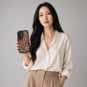 Funda de silicona para Samsung Galaxy S25 Ultra con motivo de flores Protección de la cámara Carcasa trasera para móvil Flores y hojas 6