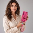 Funda de silicona para Samsung Galaxy S26+ Diseño de cereza Funda de móvil con correa para la mano Funda con borde alrededor 17
