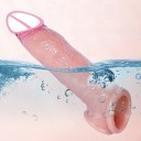 Funda de silicona realista para pene de 22 x 4,5 cm con orificio para testículos, vetas y tono natural, embalaje discreto. 3