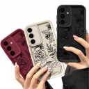Funda de silicona resistente para móvil Samsung Galaxy A37 con dibujo de rosas y flores Marco elevado alrededor de la cámara Bisel elevado Botones laterales cubiertos 1