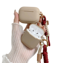 Funda de silicona suave minimalista con correa para la mano para Apple AirPods 3, protección contra arañazos y desgaste diario 2