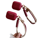 Funda de silicona suave sencilla para Apple AirPods 1 y 2 con correa para la mano, protección contra arañazos 3