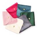 Funda de terciopelo de colores para joyas 8×8 cm con cierre a presión, funda protectora suave para joyas y pequeños objetos 3