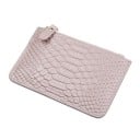 Funda de viaje para documentos de cuero genuino con patrón de serpiente en relieve Diseño plano con cremallera y asa de cuero Dimensiones 2