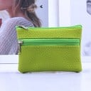 Funda de viaje para documentos y tarjetas con dos cremalleras Compartimento principal y bolsillo frontal de cuero PU con textura 9