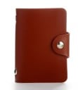 Funda de viaje para documentos y tarjetas con fundas transparentes Cierre con botón de presión de metal Material piel PU Tamaño 10,7 x 3